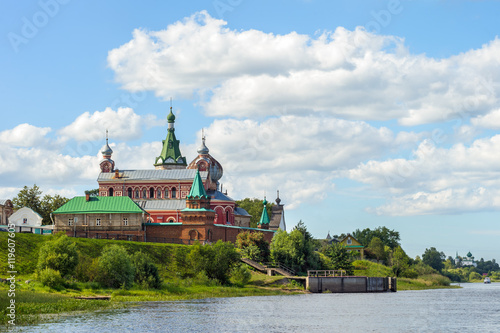 Nikolsky Monastery on the bank of the Volkhov river in Staraya L