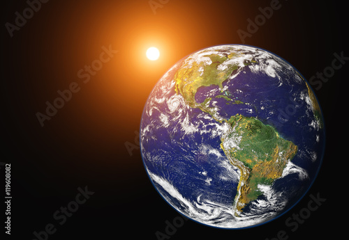 Fototapeta Naklejka Na Ścianę i Meble -  Planet Earth and sunrise