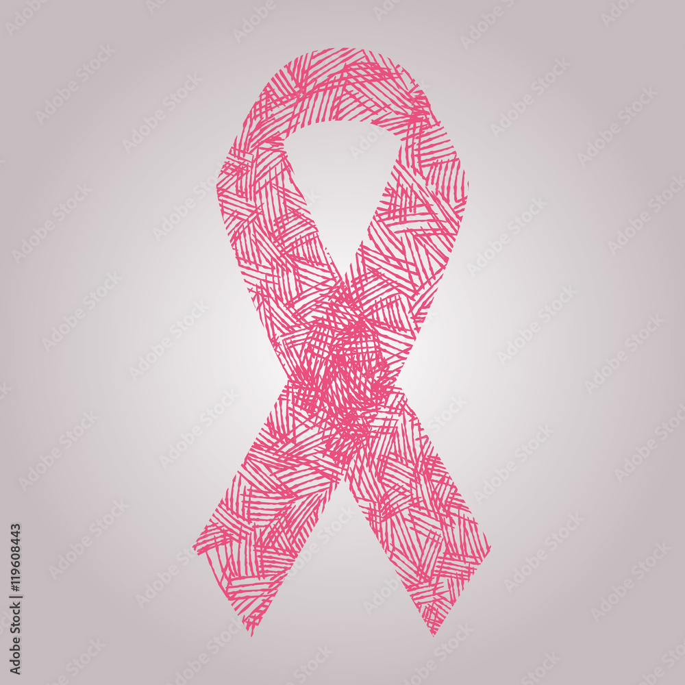 Ruban rose cancer du sein avec fond Stock Vector | Adobe Stock