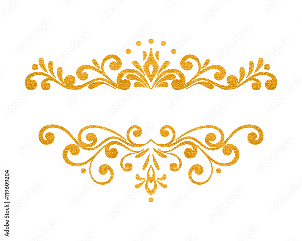 Fototapeta premium Elegant luxury vintage gold floral border