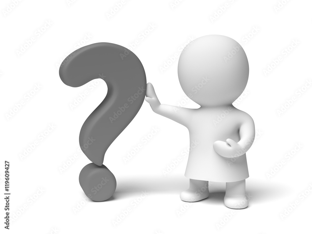white human 3d character wearing a gown holding a question mark (3D illustration isolated on a white background) white human 3d character wearing a gown holding a question mark (3D illustration isolated on a white background)