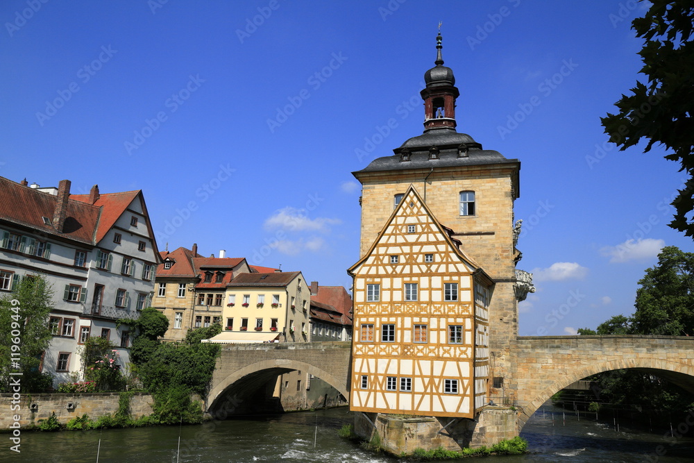 Fototapeta premium Town hall on the bridge, Bamberg