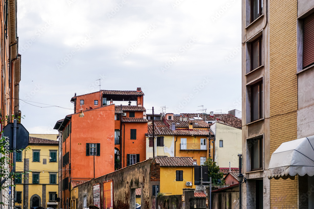 Fototapeta premium street view of Old Town Pisa Tuscany, Italy