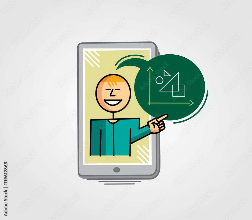 Virtual teacher teaching through cell phone Virtual teacher teaching through cell phone