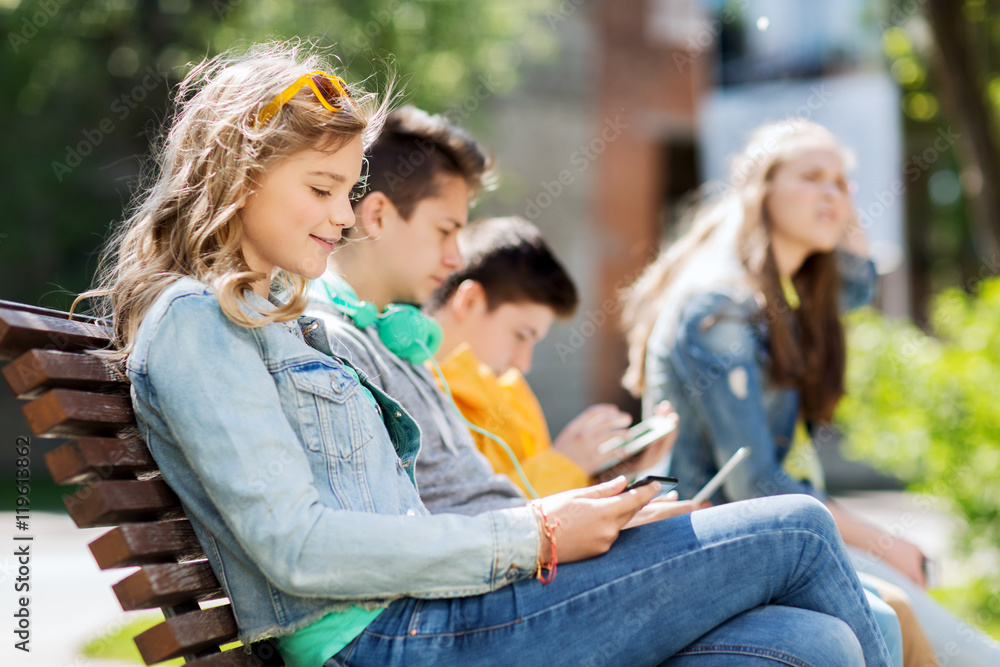 happy girl with tablet pc computer outdoors happy girl with tablet pc computer outdoors