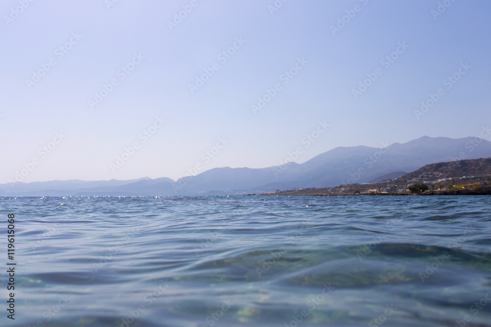 The sea of blue color and big mountain The sea of blue color and big mountain