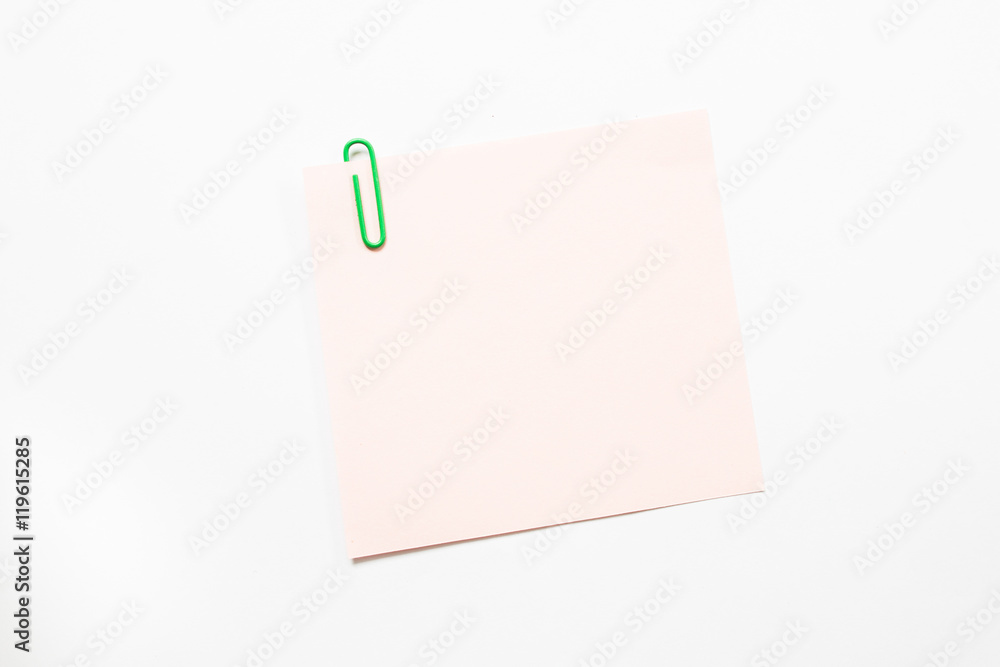 Note paper and paper clip Note paper and paper clip