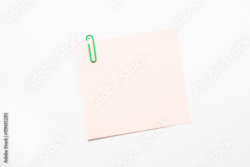 Note paper and paper clip