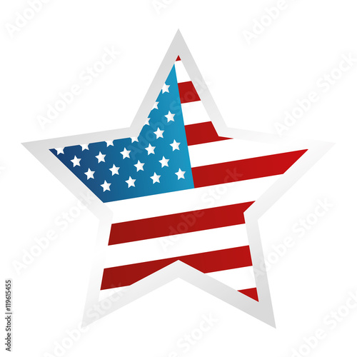 usa symbol flag star isolated icon design, vector illustration 