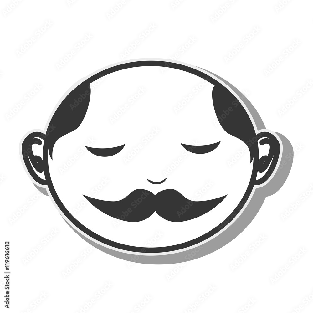 face man moustache bald vector illustration eps 10 face man moustache bald vector illustration eps 10