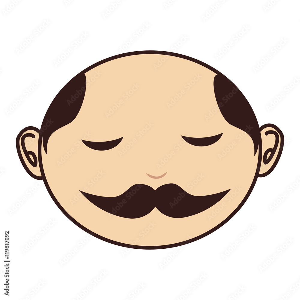 face man moustache bald vector illustration eps 10 face man moustache bald vector illustration eps 10