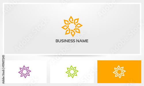 Sun Mandala Lotus Lily Logo