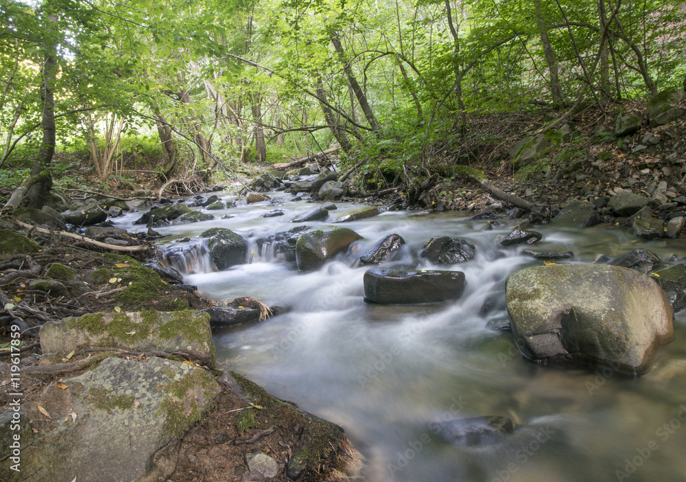 Small mountain river. Long exsposure. Small mountain river. Long exsposure.