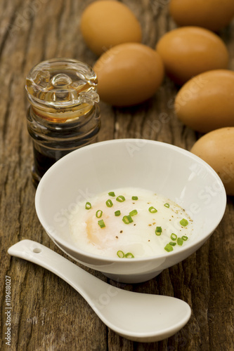 Onsen Tamago; Japanese style soft boiled eggs; non-sharpened file