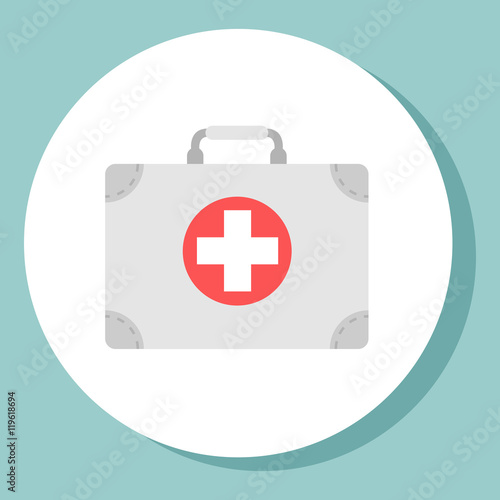 vector illustration of first aid box on white background