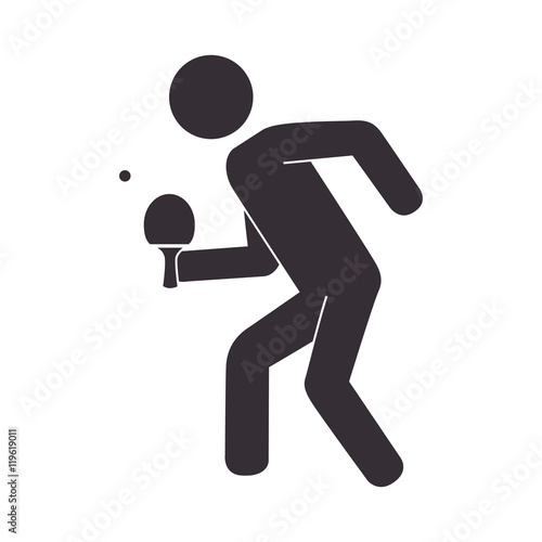 slihouette player ping pong vector illustration eps 10