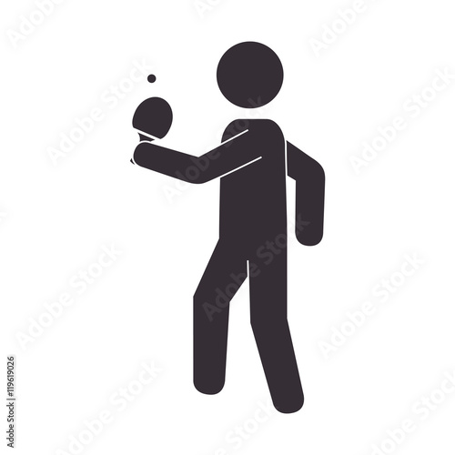 slihouette player ping pong vector illustration eps 10