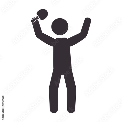 slihouette player ping pong vector illustration eps 10