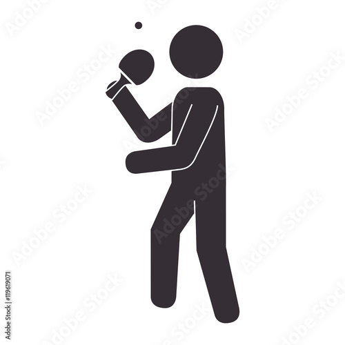 slihouette player ping pong vector illustration eps 10