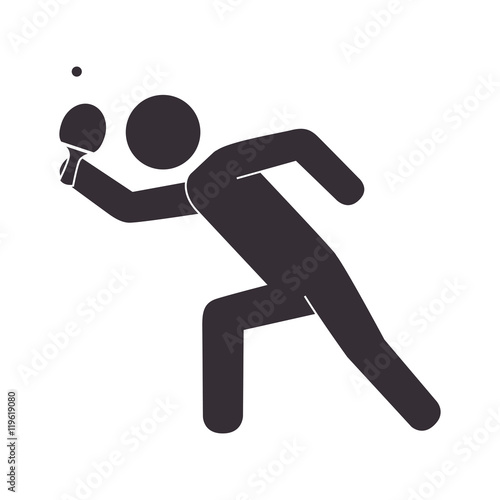 slihouette player ping pong vector illustration eps 10