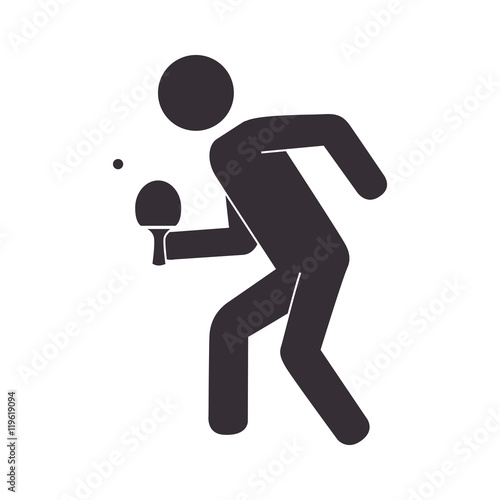 slihouette player ping pong vector illustration eps 10