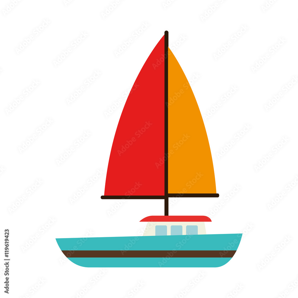 sailing vessel sea isolated design vector illustration eps 10