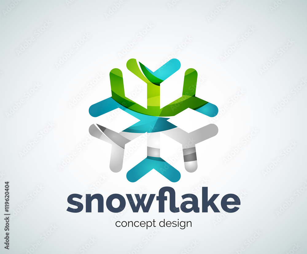 Vector Christmas snowflake logo template Vector Christmas snowflake logo template