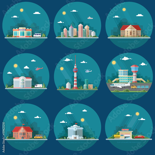 Mega Set of icons for your design. School, Town Hall, the univer