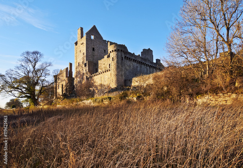 UK, Scotland, Lothian, Edinburgh, View of the Craigmillar Castle. photo