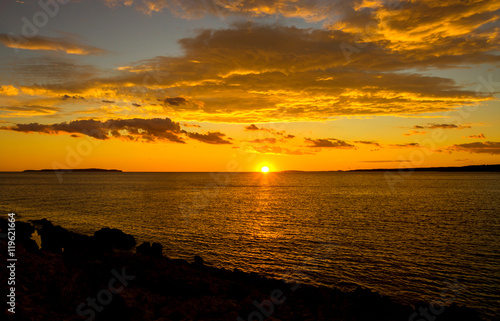 Sunset on the island of Mali Losinj  Croatia