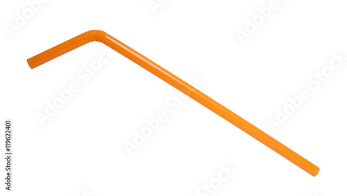 Orange straw on white background