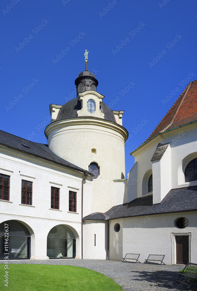 Chapel of Saint Barbara ( kaple svate Barbory ), Olomouc castle ( Olomoucky hrad ), Olomouc, Czech Republic / Czechia, Central Europe - romanesque rotunda with baroque cupola