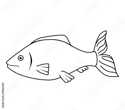fish sea wildlife food icon isolated vector illustration eps 10