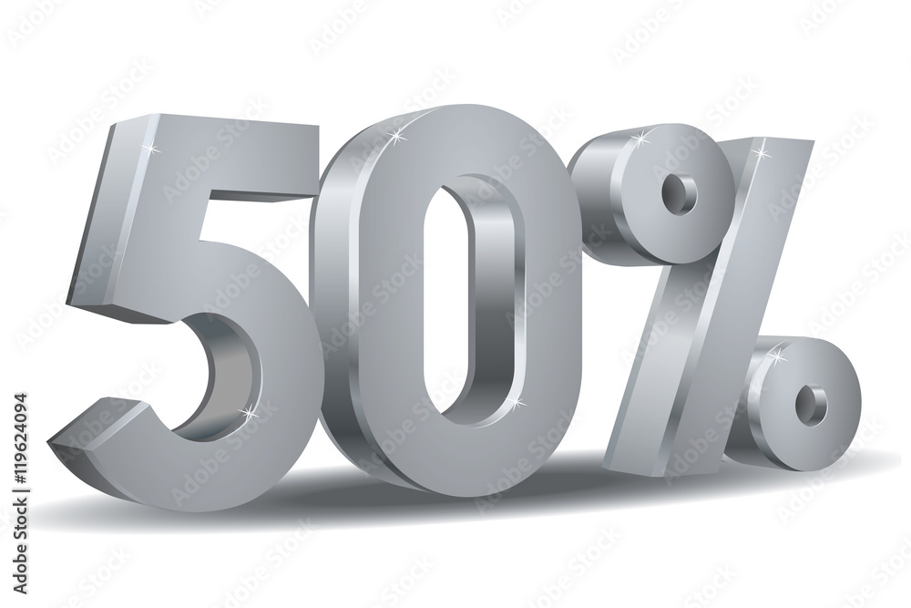 Vector of 50 percent isolated in white background Vector of 50 percent isolated in white background