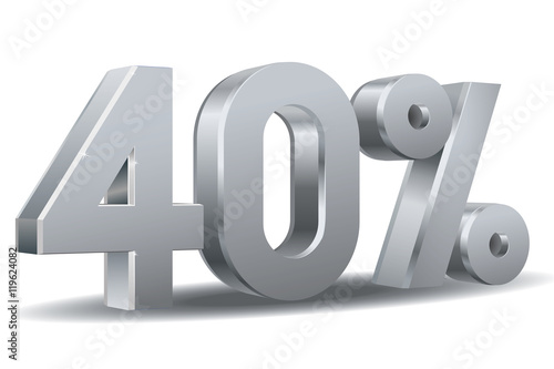 Vector of 40 percent isolated in white background