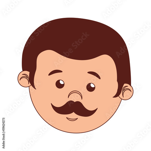 face man cartoon moustache isolated vector illustration esp 10