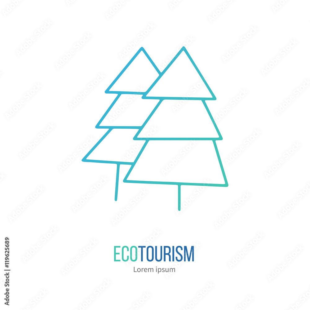 Vector ecotourism design element isolated on white Vector ecotourism design element isolated on white