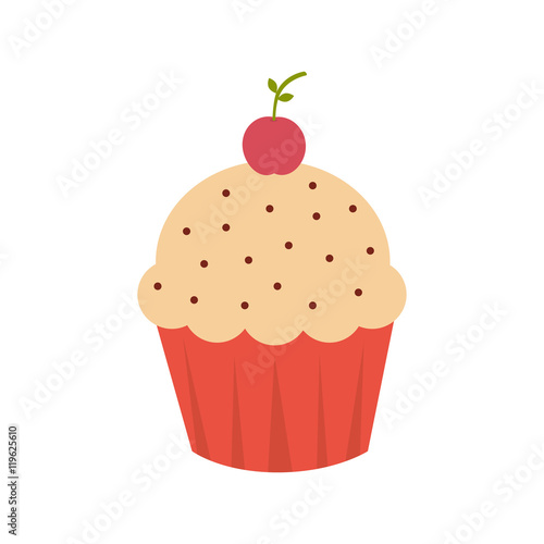 cup cake sweet dessert bakery isolated vector illustration eps 10