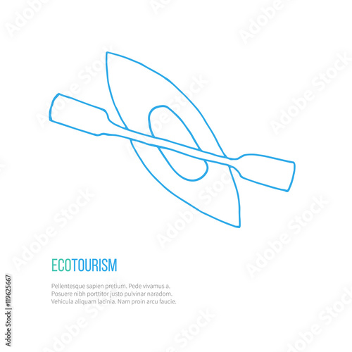 Vector ecotourism design element isolated on white