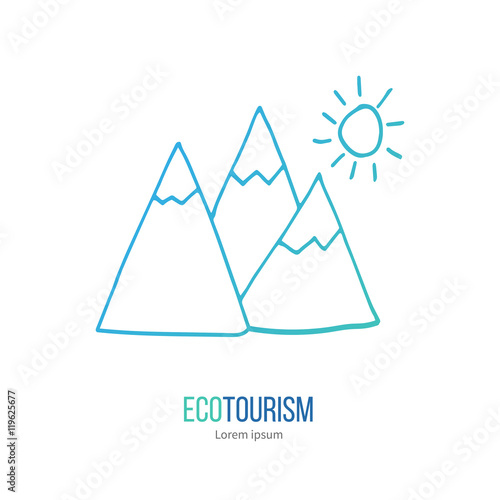Vector ecotourism design element isolated on white