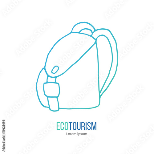Vector ecotourism design element isolated on white