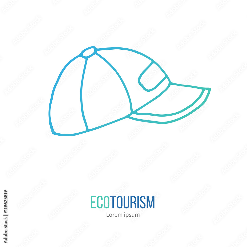 Vector ecotourism design element isolated on white