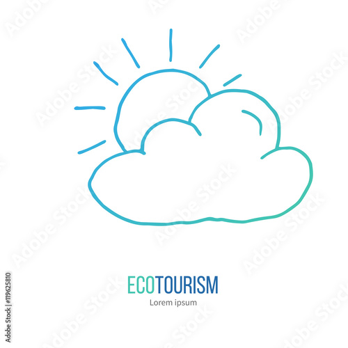 Vector ecotourism design element isolated on white