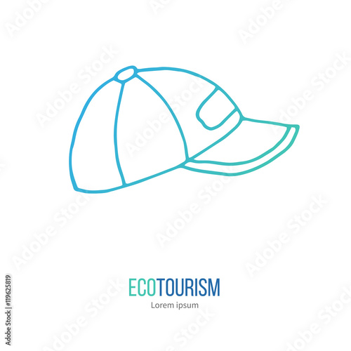 Vector ecotourism design element isolated on white