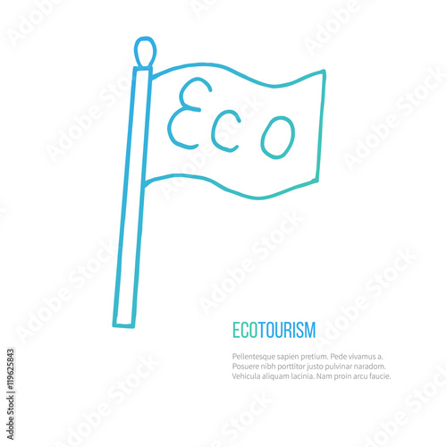 Vector ecotourism design element isolated on white