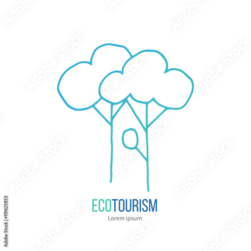 Vector ecotourism design element isolated on white