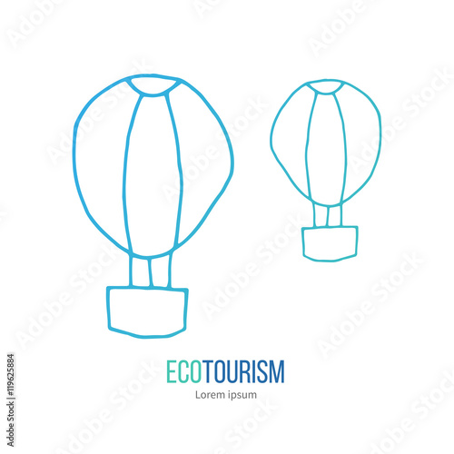 Vector ecotourism design element isolated on white