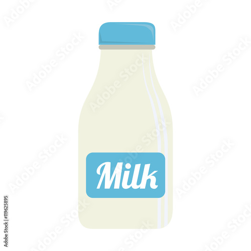 bottle milk glass isolated vector illustration eps 10