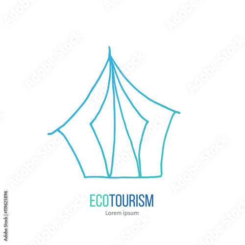 Vector ecotourism design element isolated on white