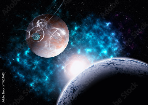 Fototapeta Naklejka Na Ścianę i Meble -  Planets and nebula